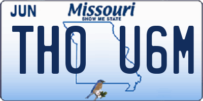 MO license plate TH0U6M