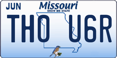 MO license plate TH0U6R