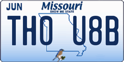 MO license plate TH0U8B