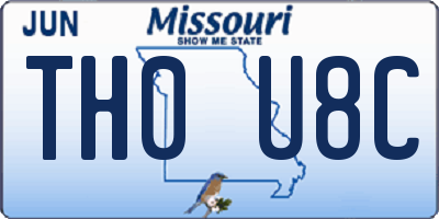 MO license plate TH0U8C