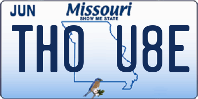 MO license plate TH0U8E