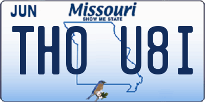 MO license plate TH0U8I