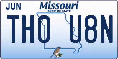 MO license plate TH0U8N