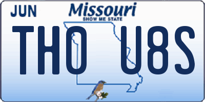 MO license plate TH0U8S