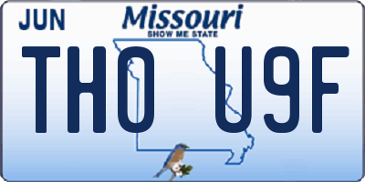 MO license plate TH0U9F