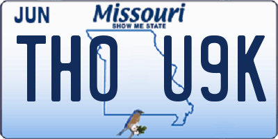 MO license plate TH0U9K