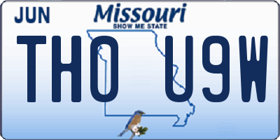 MO license plate TH0U9W