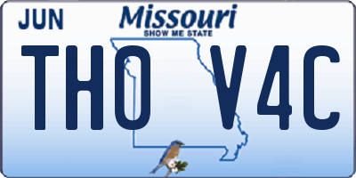 MO license plate TH0V4C