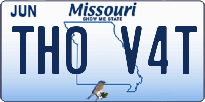MO license plate TH0V4T