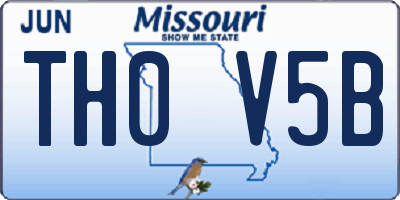 MO license plate TH0V5B