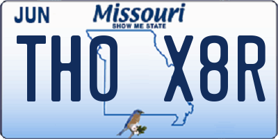 MO license plate TH0X8R
