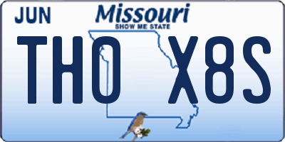 MO license plate TH0X8S