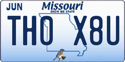 MO license plate TH0X8U
