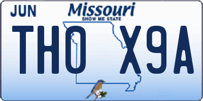 MO license plate TH0X9A