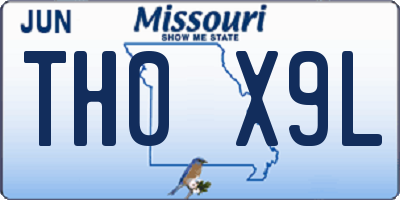 MO license plate TH0X9L