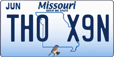 MO license plate TH0X9N