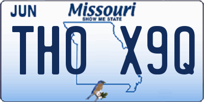 MO license plate TH0X9Q