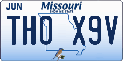 MO license plate TH0X9V