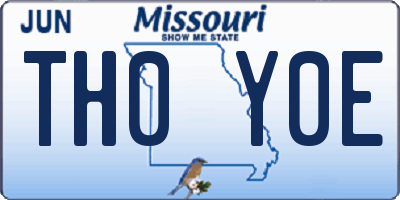 MO license plate TH0Y0E