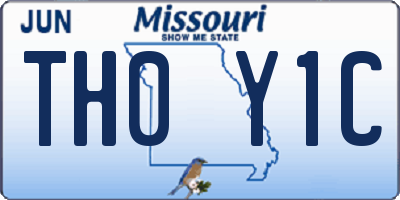 MO license plate TH0Y1C