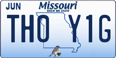 MO license plate TH0Y1G