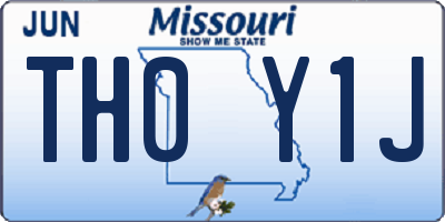 MO license plate TH0Y1J