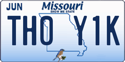 MO license plate TH0Y1K