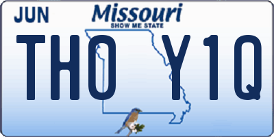 MO license plate TH0Y1Q