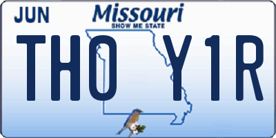 MO license plate TH0Y1R