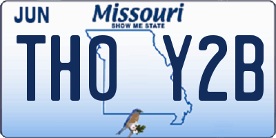 MO license plate TH0Y2B