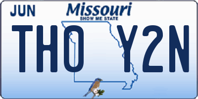 MO license plate TH0Y2N
