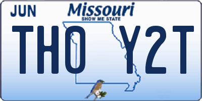 MO license plate TH0Y2T