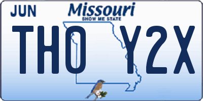 MO license plate TH0Y2X