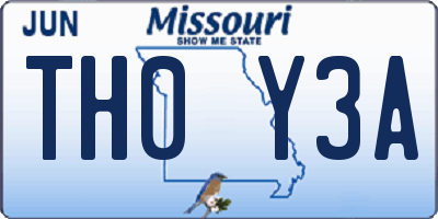 MO license plate TH0Y3A