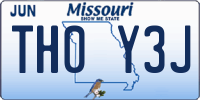 MO license plate TH0Y3J
