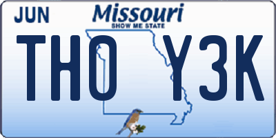 MO license plate TH0Y3K
