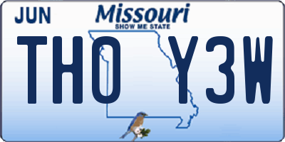 MO license plate TH0Y3W