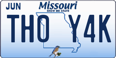MO license plate TH0Y4K