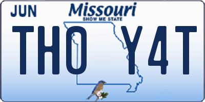 MO license plate TH0Y4T