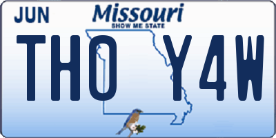 MO license plate TH0Y4W