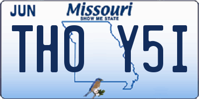 MO license plate TH0Y5I