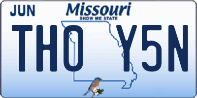 MO license plate TH0Y5N