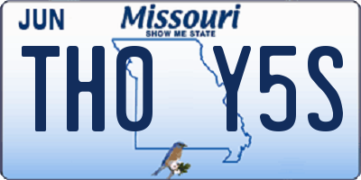 MO license plate TH0Y5S