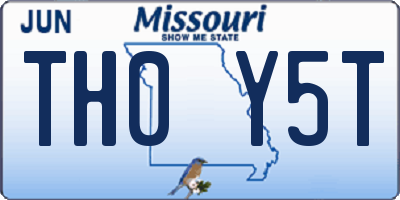 MO license plate TH0Y5T