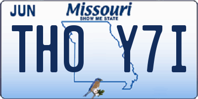 MO license plate TH0Y7I
