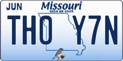 MO license plate TH0Y7N
