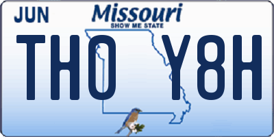 MO license plate TH0Y8H