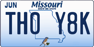 MO license plate TH0Y8K