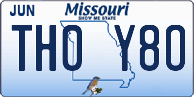 MO license plate TH0Y8O