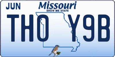 MO license plate TH0Y9B